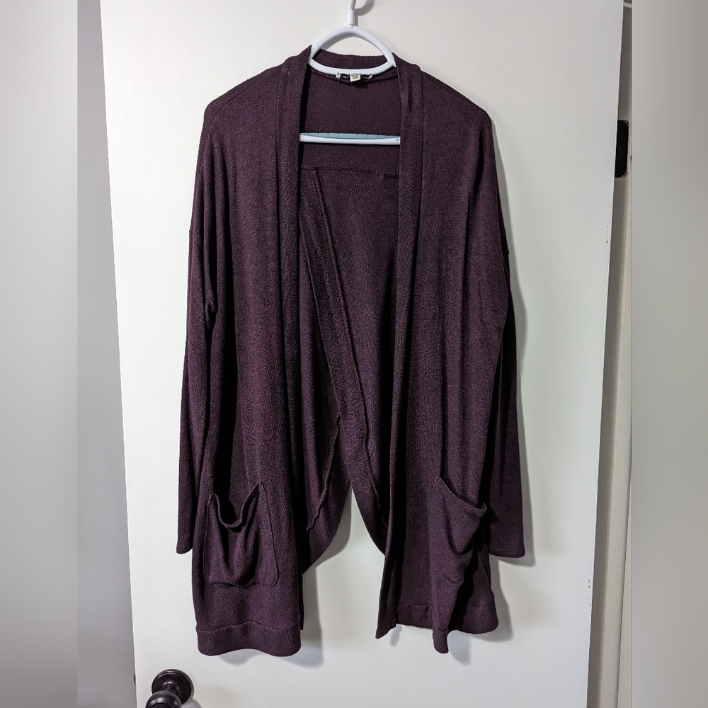 Purple cardigan